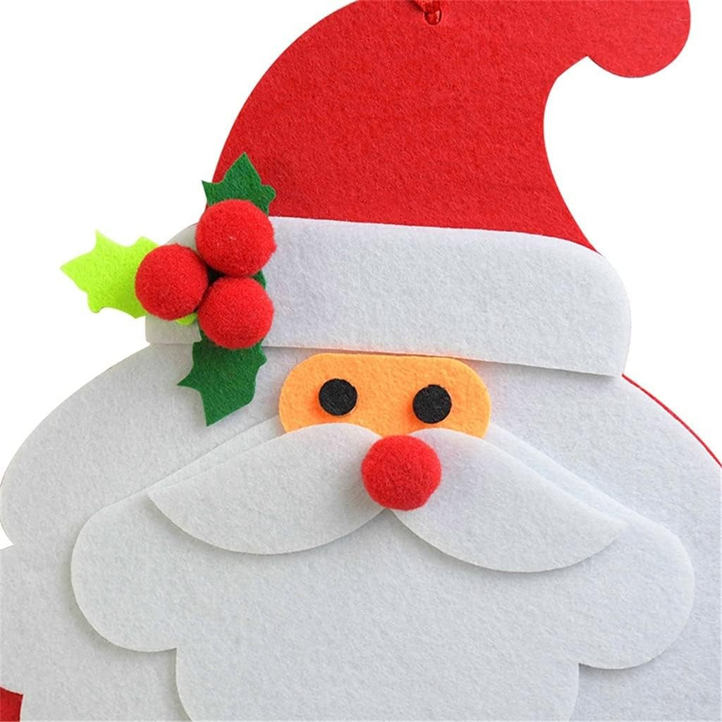 Decoratiune de Craciun Kaveny, Advent calendar, numara zilele pana la Craciun, model Mos Craciun, material poliester, 37 x 22 cm, rosu
