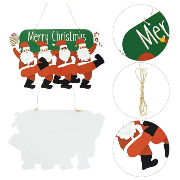 Decoratiune de Craciun, Kadeny, de Agatat, pentru Usa, Perete sau Brad, Sfoara Inclusa, 25.2 x 41.7 cm, din Hartie 350g, Model Mosi Craciuni, Multicolor