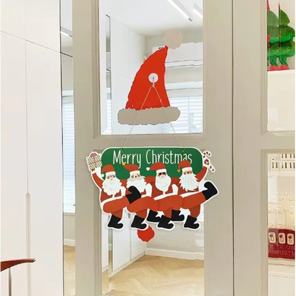 Decoratiune de Craciun, Kadeny, de Agatat, pentru Usa, Perete sau Brad, Sfoara Inclusa, 25.2 x 41.7 cm, din Hartie 350g, Model Mosi Craciuni, Multicolor