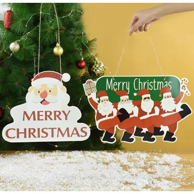 Decoratiune de Craciun, Kadeny, de Agatat, pentru Usa, Perete sau Brad, Sfoara Inclusa, 25.2 x 41.7 cm, din Hartie 350g, Model Mosi Craciuni, Multicolor