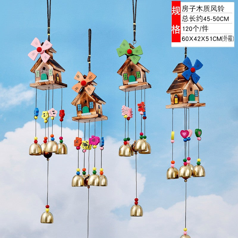 Decoratiune gradina pentru vant, Kadeny, 45-50 cm, casute diverse, Multicolor