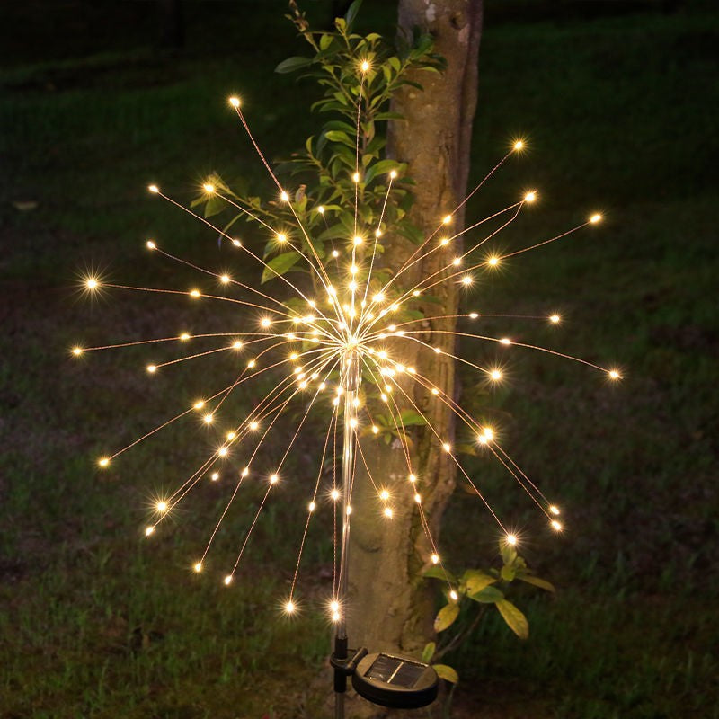 Lampa Solara, Kadeny, Decor Gradina, Model Fireworks/Artificii, din Sarma de Cupru, 120 LED-uri, 55W, 90 cm, Alb Cald