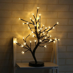 Decoratiune Luminoasa Arbore cu Baterii 48 LED -uri Alb Cald