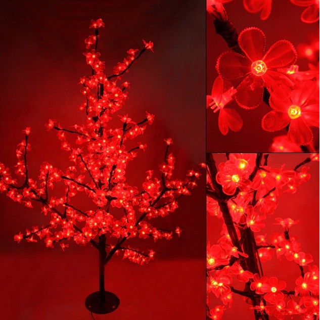Decoratiune Luminoasa Crenguta 72 LED -uri Flori 1.2 m Rosu
