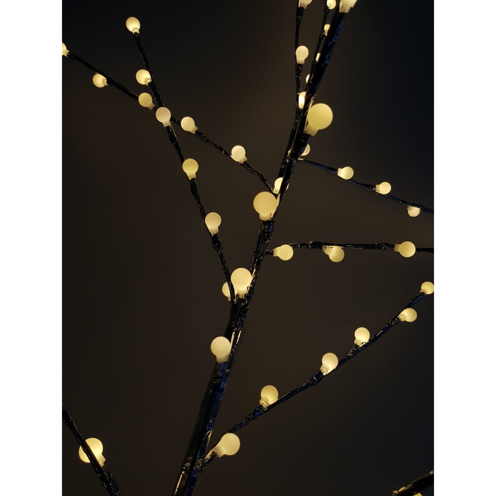 Decoratiune Luminoasa Crenguta cu Baterii 72 LED -uri Glob Alb Cald