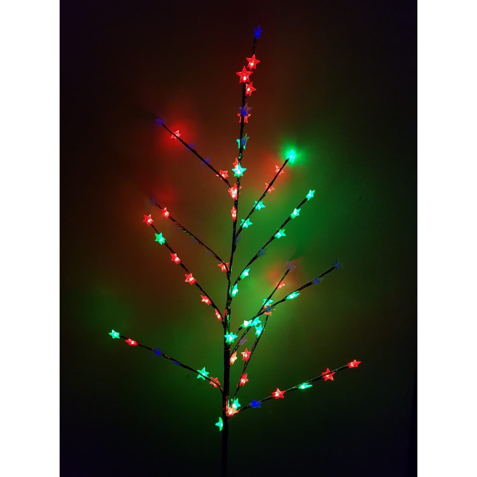 Decoratiune Luminoasa Crenguta cu Baterii 72 LED -uri Stelute Multicolor