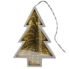 Decoratiune Luminoasa cu Baterii/USB Model Brad 20 cm Alb Cald