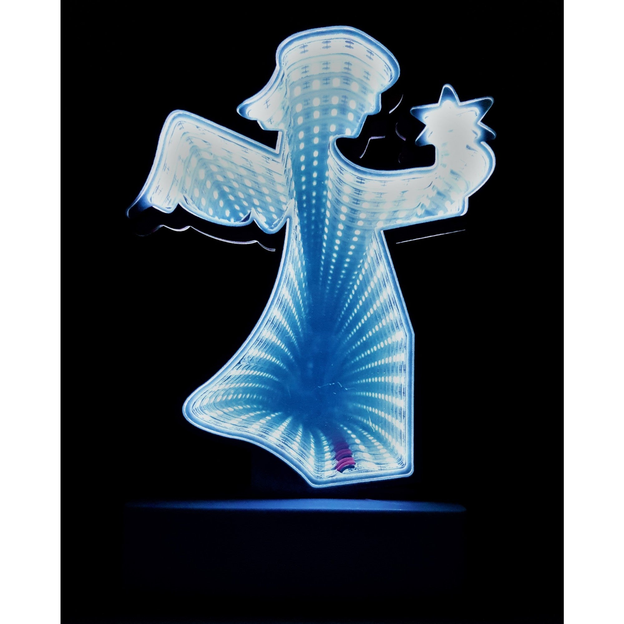 Decoratiune Luminoasa cu Baterii/USB Model Ingeras 20 cm Alb Rece