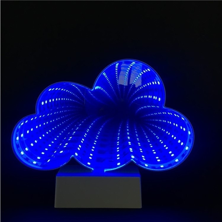Decoratiune Luminoasa cu Baterii/USB Neon Model Norisor 20 cm Alb Rece
