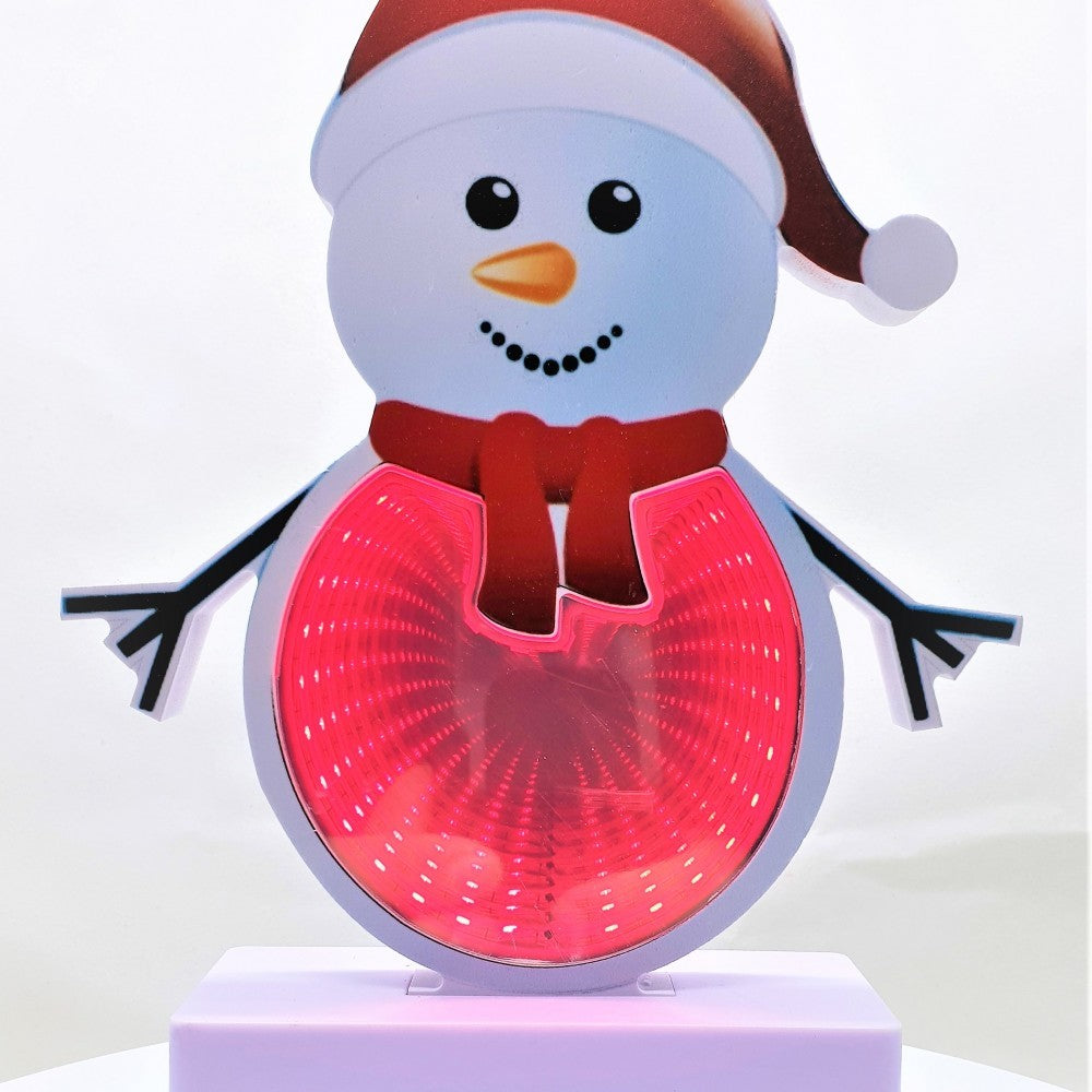 Decoratiune Luminoasa cu Baterii/USB Neon Model Om de Zapada 20 cm Alb Rece