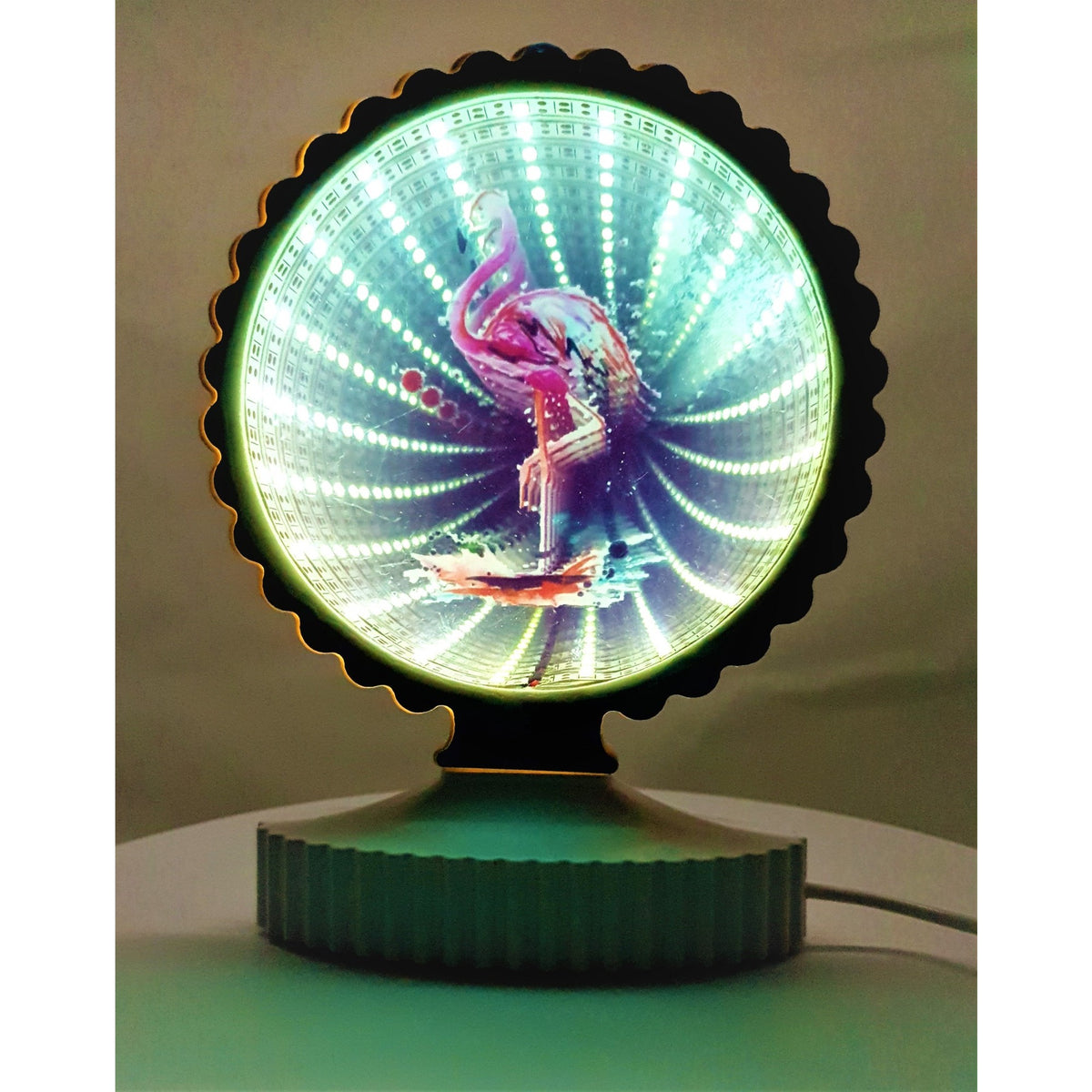 Decoratiune Luminoasa, Kaveny, cu Cablu USB, Model Flamingo, Alb Rece, 17 cm