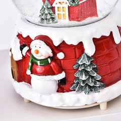 Decoratiune glob cu zapada Kadeny, Mos Craciun in brad, diametru 6.5 cm, multicolor