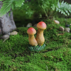 Decoratiune Ornament pentru Ghiveci, Kadeny, Decoratiune pentru Gradina, Model 2 Ciuperci Rosii cu Tulpina Galbena, 3 x 4.4 cm, Galben