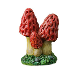 Decoratiune Ornament pentru Ghiveci, Kadeny, Decoratiune pentru Gradina, Model 3 Ciuperci Rosii cu Tulpina Galbena, 3.2 x 4.5 cm, Rosu