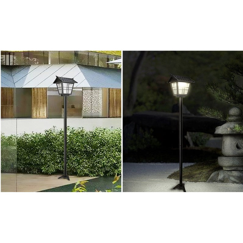 Lampa solara de tip stalp pentru gradina, Kaveny, Alb Rece