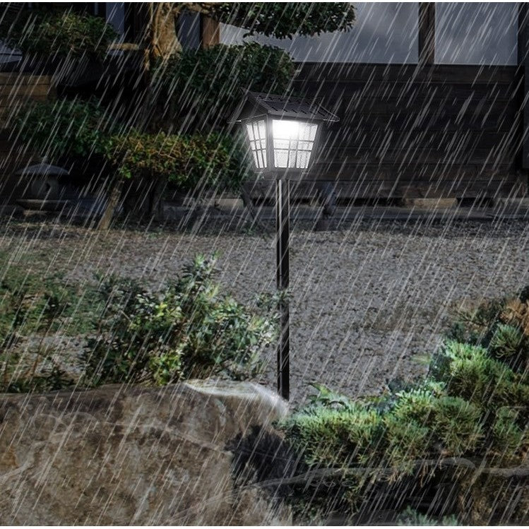 Lampa solara de tip stalp pentru gradina, Kaveny, Alb Rece
