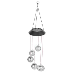 Lampa solara de tip decoratiune pentru gradina, Kaveny, model clopotel de vant,  alb cald