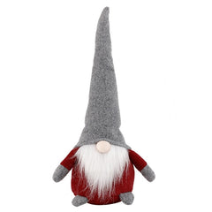 Ornament de Craciun Spiridus, Caciula Gri, Kadeny, Material Textil, 40 cm, Rosu