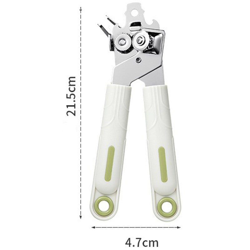 Desfacator de Conserve 3 in 1, Kadeny, Instrument pentru Deschis Conserve, Sticle, Otel inoxidabil, Simplu de Utilizat, Maner Anti alunecare, 21.5 x 4.7 cm Alb