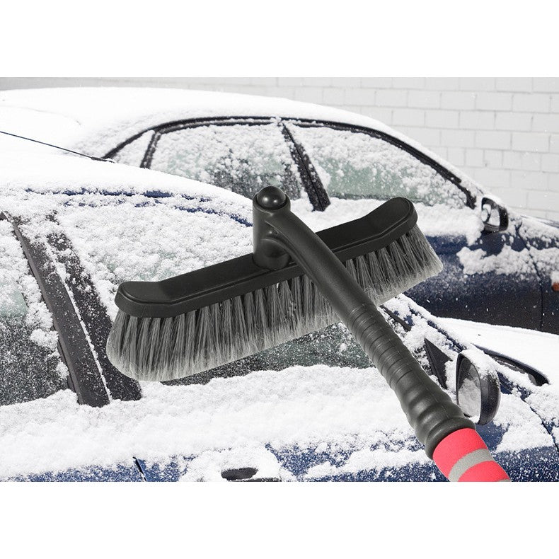 Perie de Zapada cu Racleta pentru Masina, Kadeny, Multifunctionala, Rotativa, Demontabila, cu Maner Antiderapant, Aluminiu, Plastic, Fragmentarea Ghetii de pe Parbriz, Solutia pentru Iarna, pentru Dezghetare, 54x10.5x27 cm, Rosie