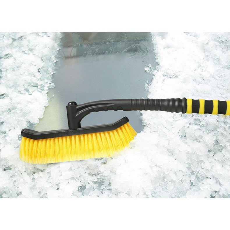 Perie de Zapada cu Racleta pentru Masina, Kadeny, Multifunctionala, Rotativa, Demontabila, cu Maner Antiderapant, Aluminiu, Plastic, Fragmentarea Ghetii de pe Parbriz, Solutia pentru Iarna, pentru Dezghetare, 54x10.5x27 cm, Galbena