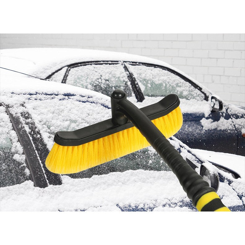 Perie de Zapada cu Racleta pentru Masina, Kadeny, Multifunctionala, Rotativa, Demontabila, cu Maner Antiderapant, Aluminiu, Plastic, Fragmentarea Ghetii de pe Parbriz, Solutia pentru Iarna, pentru Dezghetare, 54x10.5x27 cm, Galbena
