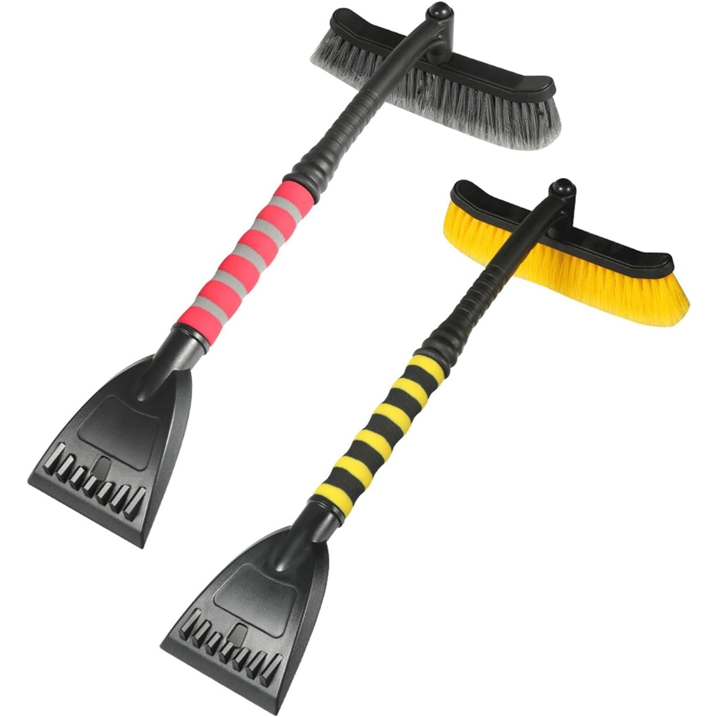 Perie de Zapada cu Racleta pentru Masina, Kadeny, Multifunctionala, Rotativa, Demontabila, cu Maner Antiderapant, Aluminiu, Plastic, Fragmentarea Ghetii de pe Parbriz, Solutia pentru Iarna, pentru Dezghetare, 54x10.5x27 cm, Galbena