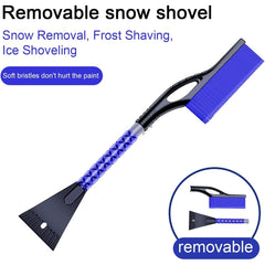 Perie de Zapada cu Racleta pentru Masina, Kadeny, Multifunctionala, Demontabila, cu Maner Antiderapant, Aluminiu, Plastic, Fragmentarea Ghetii de pe Parbriz, Solutia pentru Iarna, pentru Dezghetare, 68x24x11.1 cm, Albastru