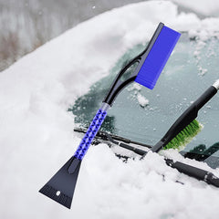 Perie de Zapada cu Racleta pentru Masina, Kadeny, Multifunctionala, Demontabila, cu Maner Antiderapant, Aluminiu, Plastic, Fragmentarea Ghetii de pe Parbriz, Solutia pentru Iarna, pentru Dezghetare, 68x24x11.1 cm, Albastru