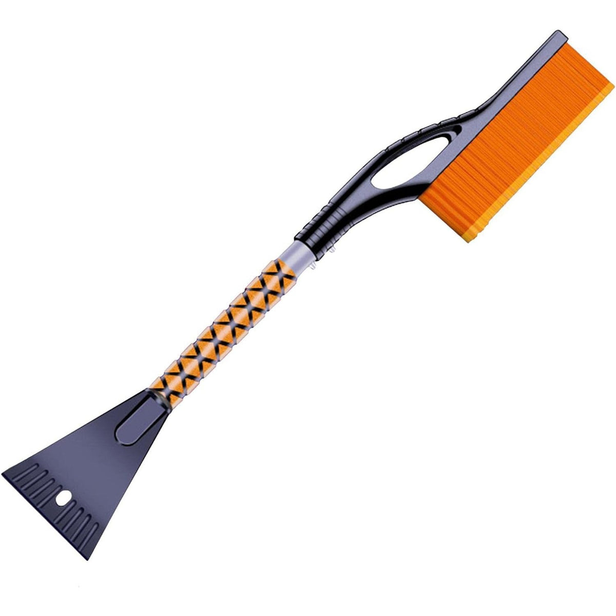 Perie de Zapada cu Racleta pentru Masina, Kadeny, Multifunctionala, Demontabila, cu Maner Antiderapant, Aluminiu, Plastic, Fragmentarea Ghetii de pe Parbriz, Solutia pentru Iarna, pentru Dezghetare, 68x24x11.1 cm, Portocaliu
