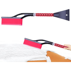 Perie de Zapada cu Racleta pentru Masina, Kadeny, Multifunctionala, Demontabila, cu Maner Antiderapant, Aluminiu, Plastic, Fragmentarea Ghetii de pe Parbriz, Solutia pentru Iarna, pentru Dezghetare, 68x24x11.1 cm, Rosu
