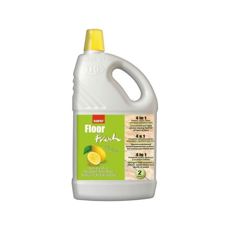 Detergent pentru pardoseli Sano Floor Fresh, Lemon, 2l, 4in1, concentrat