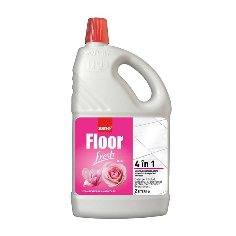 Detergent pentru pardoseli Sano Floor Fresh, Musk, 2l, 4in1, concentrat