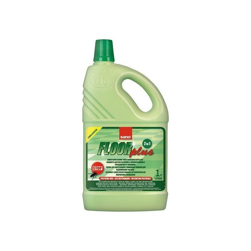 Detergent pentru pardoseli Sano Floor Plus, Lemon, 1l, 2in1, concentrat