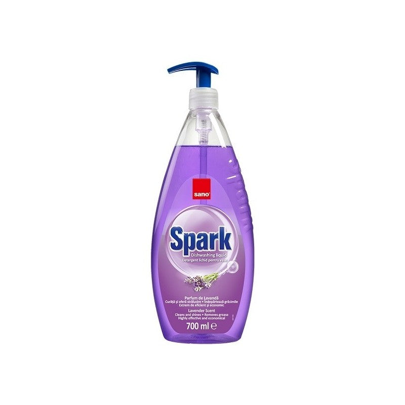 Detergent de vase Sano Spark, lavanda, 700ml, cu dispenser