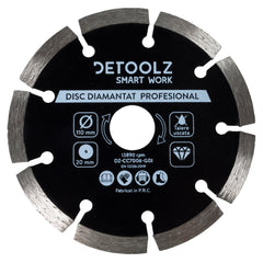 Disc diamantat segmentat Detoolz 110x20mm, taiere uscata