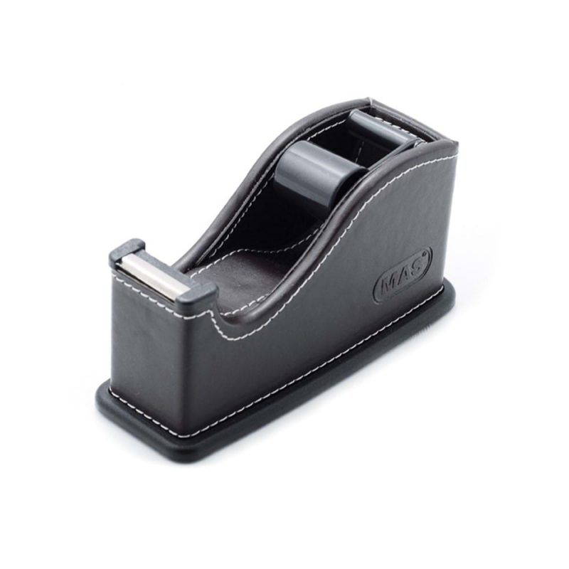 Dispenser birou MAS 3824, pentru banda adeziva, 24mm, negru, imitatie piele