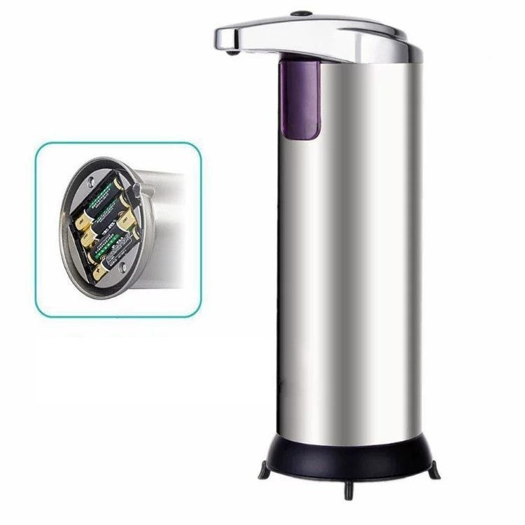 Dispenser pentru Sapun Lichid/Dezinfectant, Kadeny, cu Senzor Infrarosu de Miscare, din Otel Inoxidabil, 250 ml, 19 x 11 cm, Gri