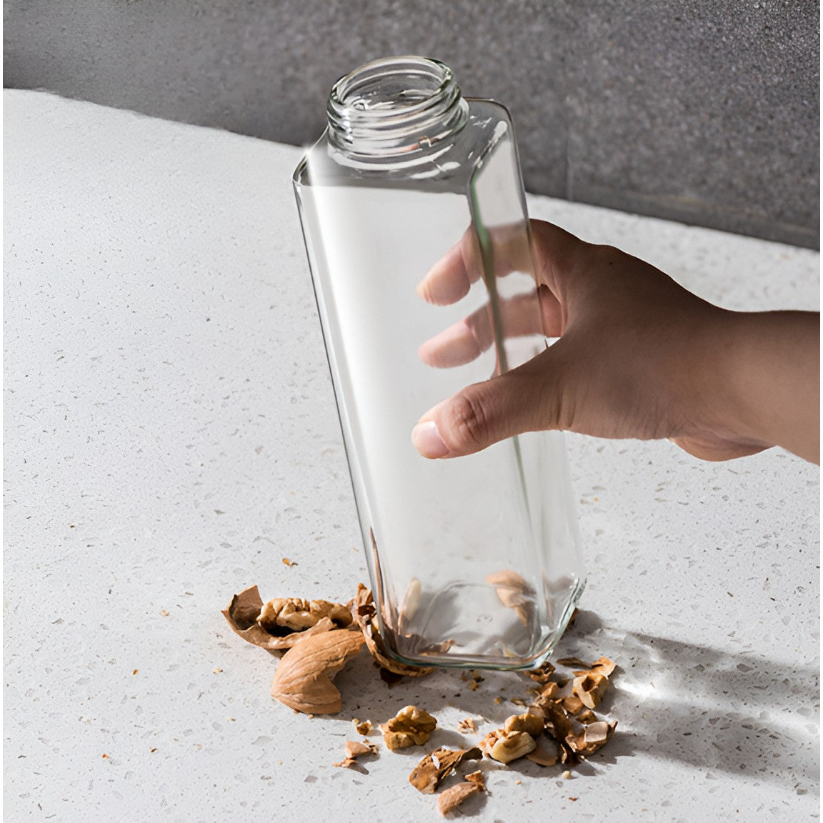 Dispenser pentru Ulei, Kadeny, Deschidere si Inchidere Automata a Rezervorul, cu Inductie Gravitationala, 500 ml, 29.5x6x6 cm, Gri