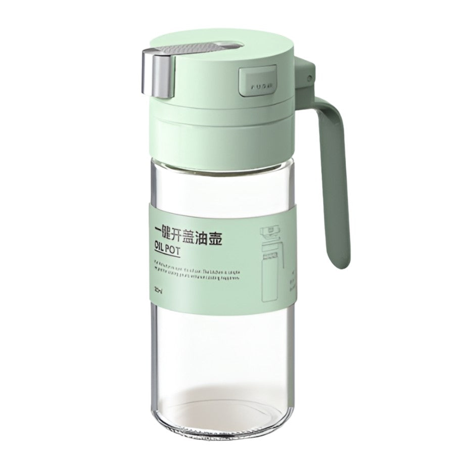 Dispenser pentru Ulei, Kadeny, Deschidere si Inchidere Automata a Rezervorul, cu Inductie Gravitationala, 550 ml, 12x7.6x20.5 cm, Verde