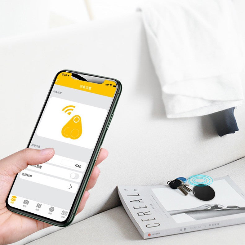 Dispozitiv Anti Pierdere Inteligent, Kaveny, conexiune Bluetooth, Dispozitiv Anti Pierdere pentru accesorii, Baterie si Manual de Utilizare Incluse 38 x 38 x 7 mm, Albastru inchis