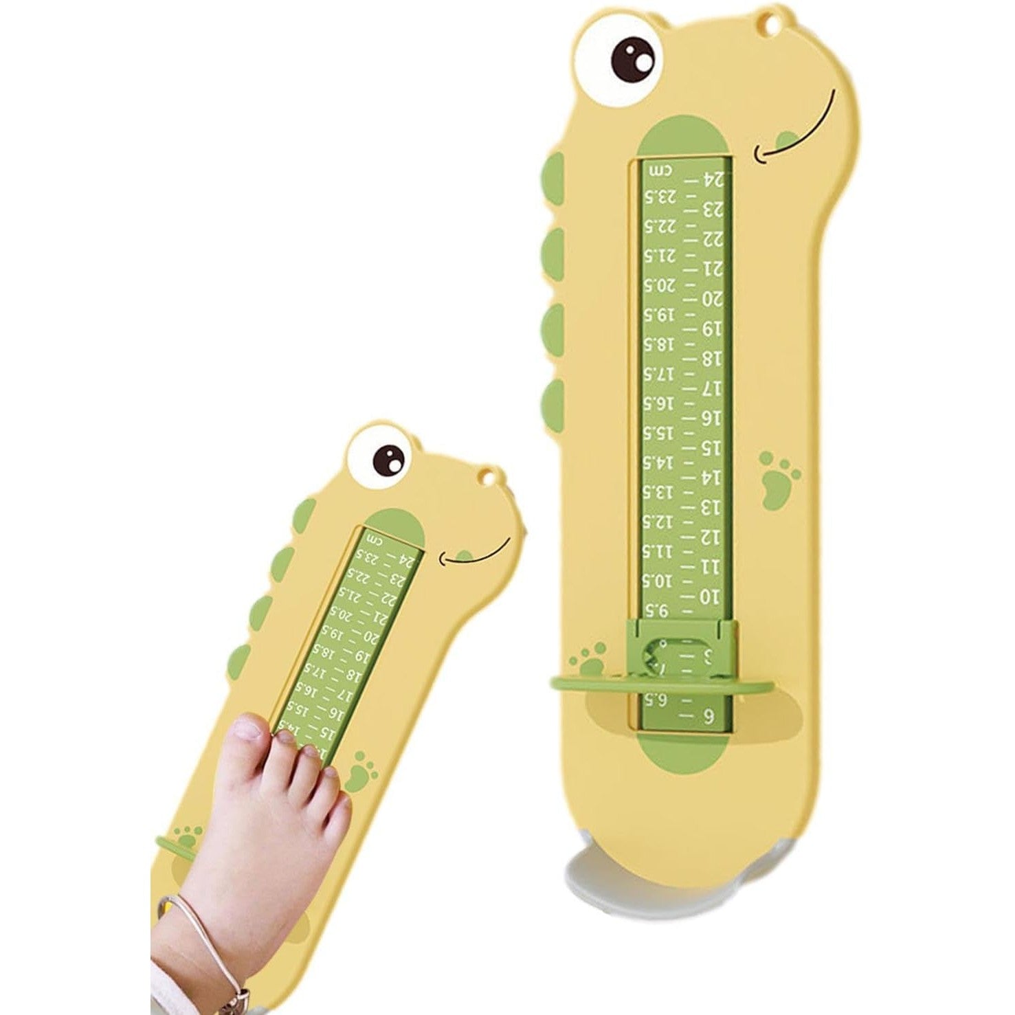 Dispozitiv de Masurat Talpa Piciorului pentru Bebelusi, Kaveny, 9-24, Model Dinozaur, Galben