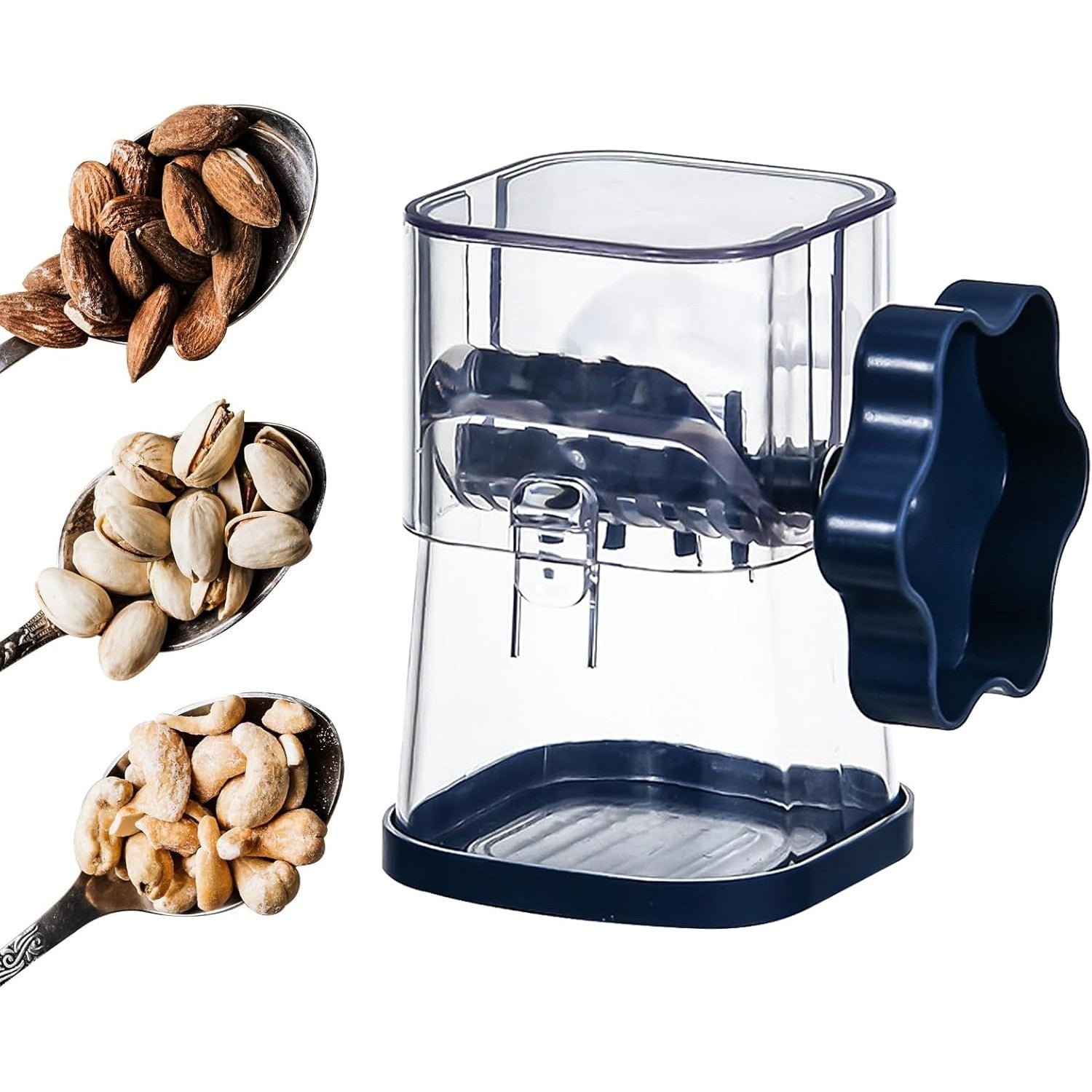 Dispozitiv de Zdrobit, Kadeny, pentru Alune, Nuci, Ciocolata, Manual, din ABS, 10 x 7.2 cm, Albastru