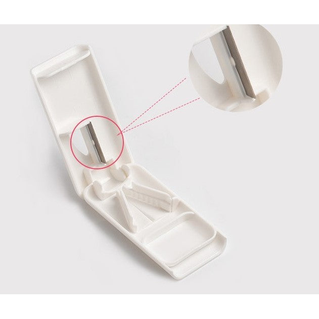 Dispozitiv taiere si depozitare medicamente, Kaveny, Bej, Plastic, 8 x 4 x 1.8 cm