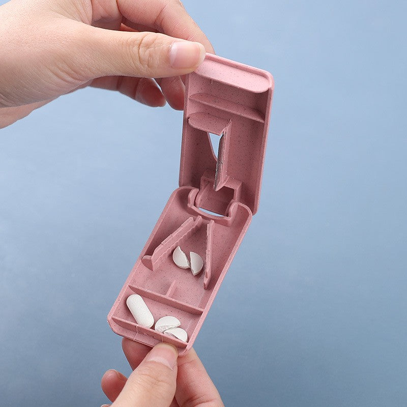 Dispozitiv taiere si depozitare medicamente, Kaveny, Roz, Plastic, 8 x 4 x 1.8 cm