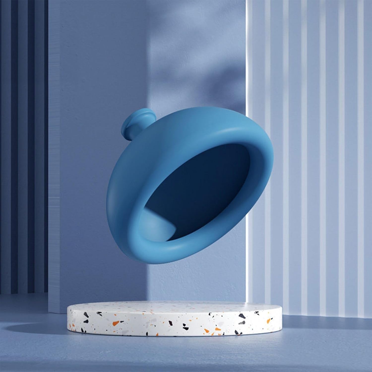Dispozitiv Terapeutic Sputa, Kaveny, Cupa pentru Terapie Toracica, Dispozitiv de Eructare, pentru Adulti si Copii, 10 x 6.5 cm, din Silicon, Albastru