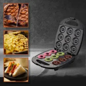 Mini Waffle Maker profesional din otel inoxidabil, cu placi antiaderente si design compact – Model HALEY HY-1042