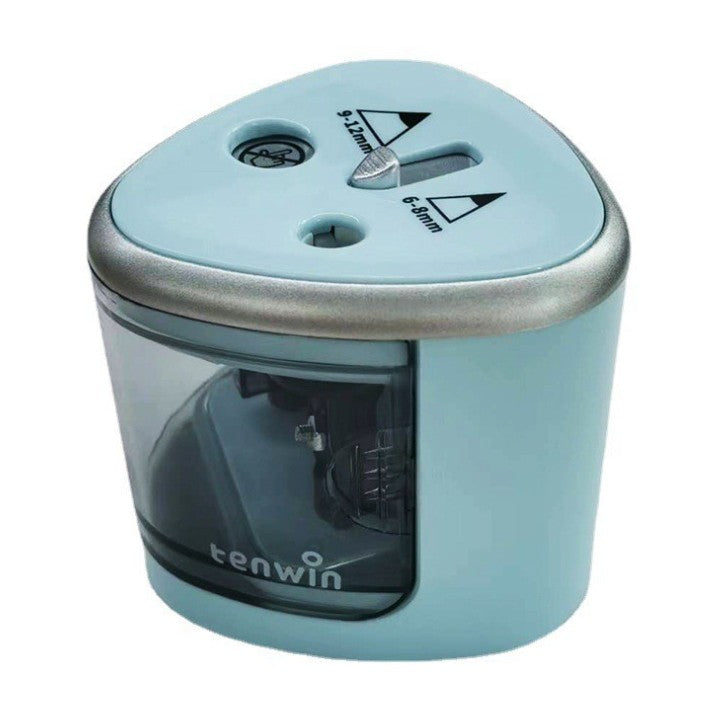 Ascutitoare Electrica cu 2 Gauri, Kaveny, Gri, Baterii 4 x AA (neincluse), 7.5 x 7.5 x 7.5 cm, Albastru