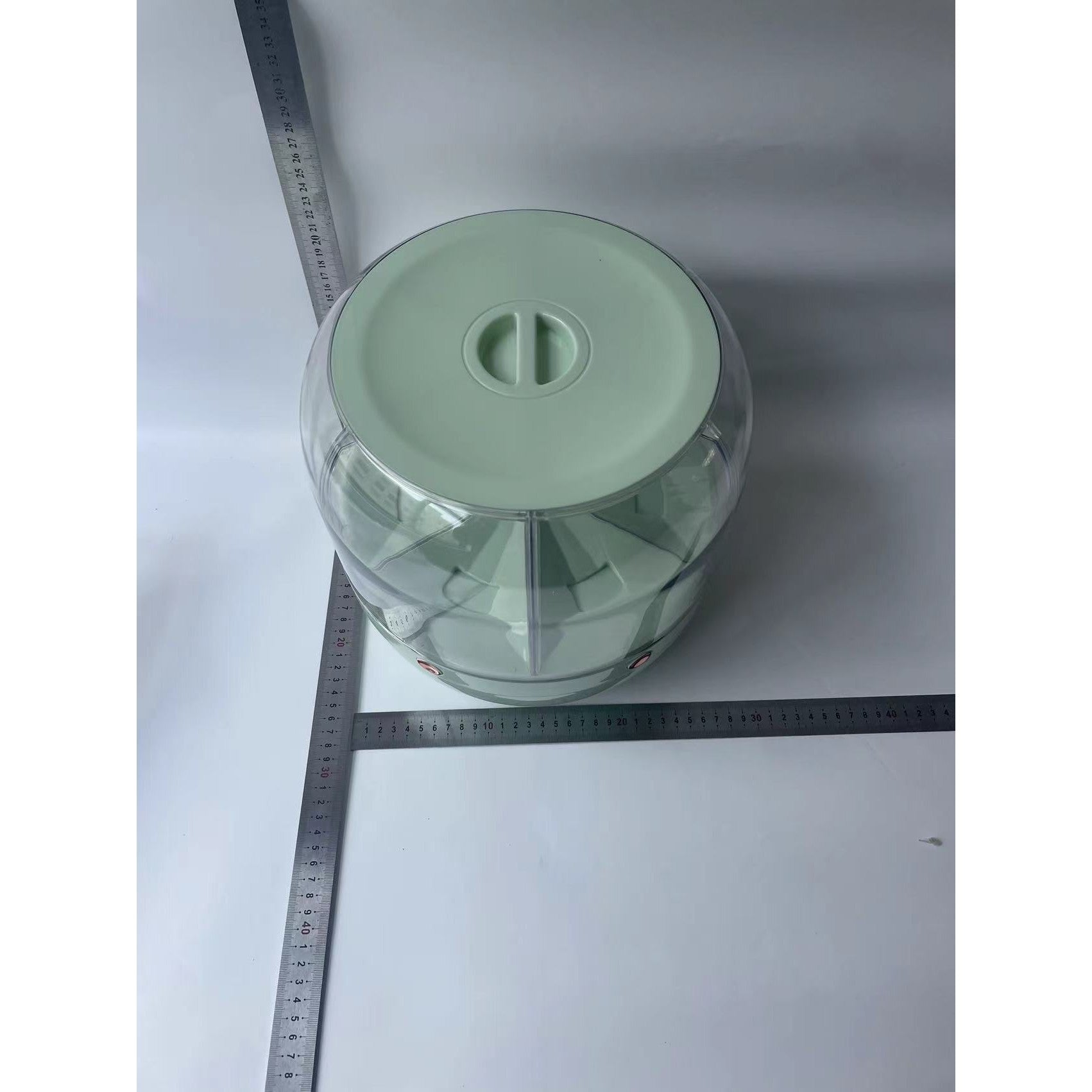 Dozator de cereale Kaveny, rotativ 360, 6 compartimente, capacitate 6 L, rezistent la umezeala, inchidere etansa, verde deschis