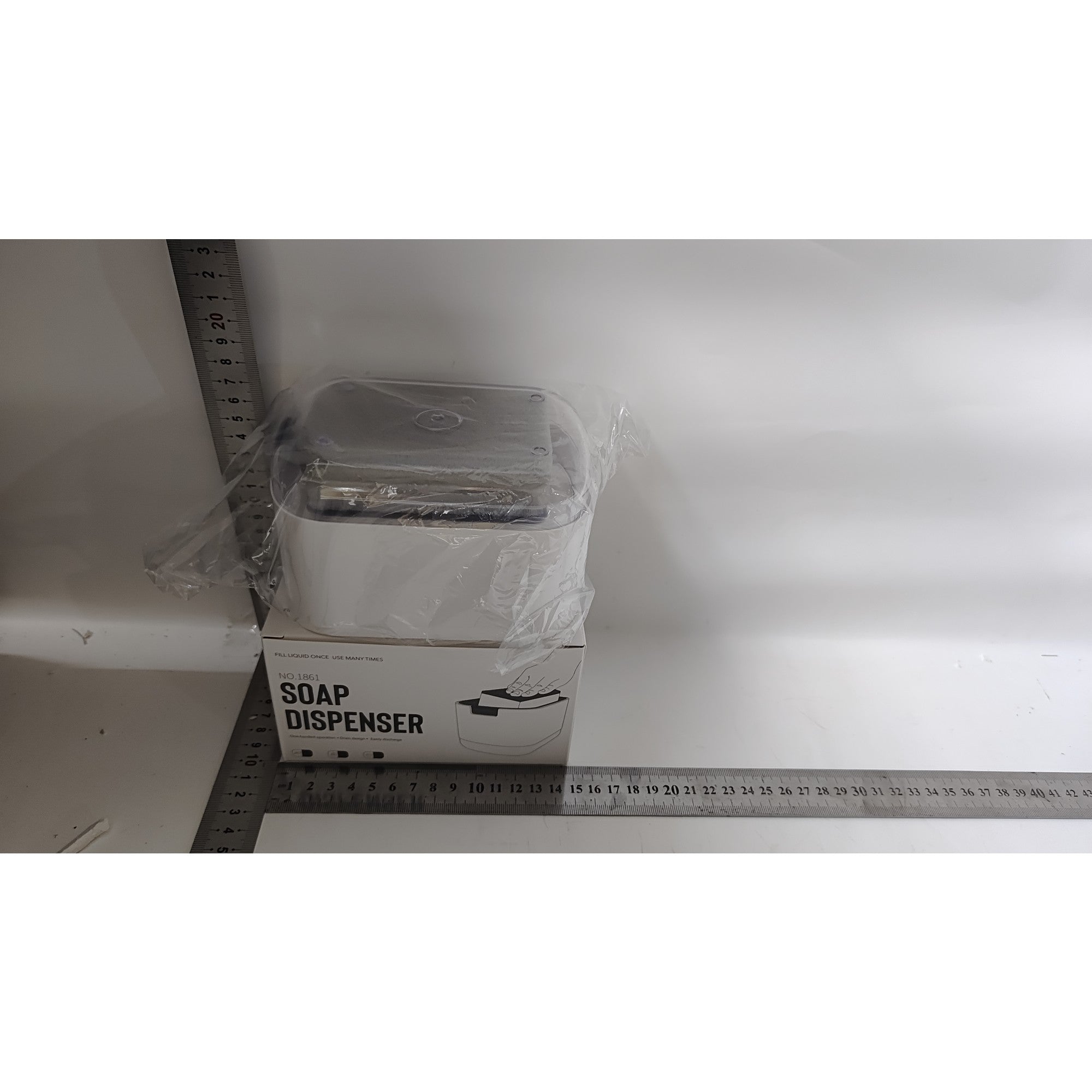 Dozator Kadeny, Dispenser 2 in 1 pentru Detergent Lichid de Vase sau pentru Obiecte Sanitare cu Suport pentru Burete de Bucatarie , 8.6 x 14.5 x 10 cm, capacitate 300 ml, alb